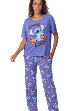 Disney's Lilo & Stitch Women's Stitch Gimme Candy Pajama Top & Pajama Bottom Set